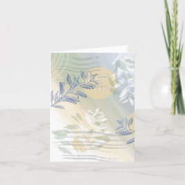 Abstrakt Blommigt Botaniska fåglar - tack för ditt Kort