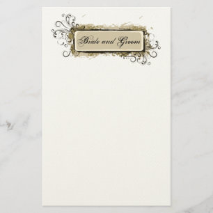 Abstrakt Blommigt Bröllop Stationery Brevpapper
