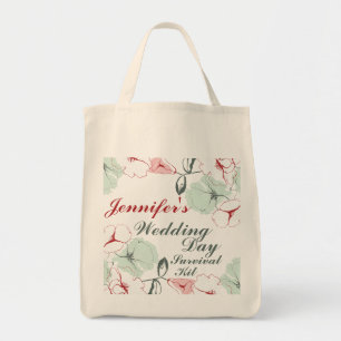 Abstrakt Blommigt Bröllopsdag Survival Kit Bag Tygkasse