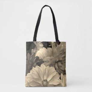 Abstrakt Blommigt Dahlia Garden Flowers Tote Bag Tygkasse