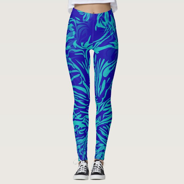 Abstrakt Blommigt Design Mode Leggings (Framsida)