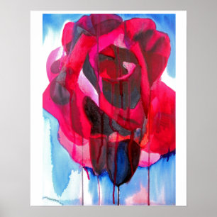Abstrakt blommigt Etoile de Holland Ro art Poster