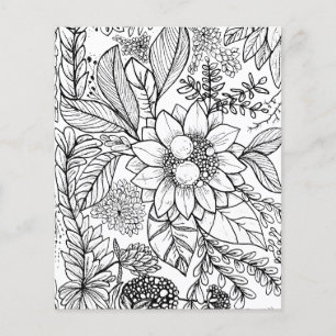 Abstrakt Blommigt Garden Design-färgning på sidan