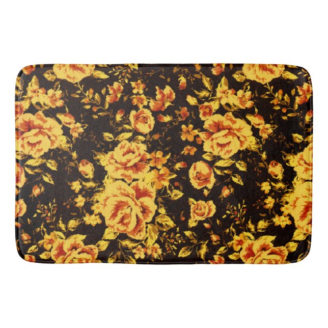 Abstrakt blommigt gnistra Glas struktur Badrumsmatta (Framsidan)