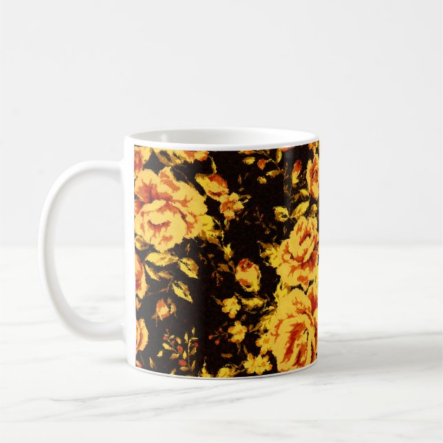 Abstrakt blommigt gnistra Glas struktur Kaffemugg (Vänster)