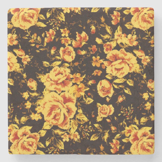 Abstrakt blommigt gnistra Glas struktur Stenunderlägg (Framsidan)