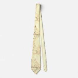 Abstrakt Blommigt Grunge Muren Ochre Färg Neck Tie Slips