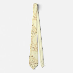 Abstrakt Blommigt Grunge Muren Ochre Färg Neck Tie Slips