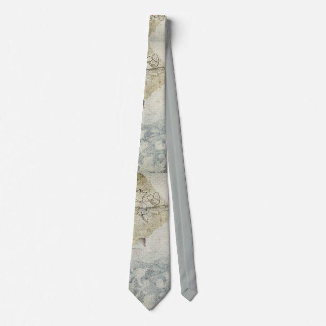 Abstrakt Blommigt Grunge Muted Färg Neck Tie Slips (Framsida)