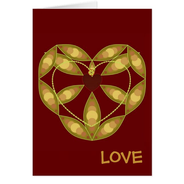 Abstrakt Blommigt Heart Hälsningskort (Framsidan)