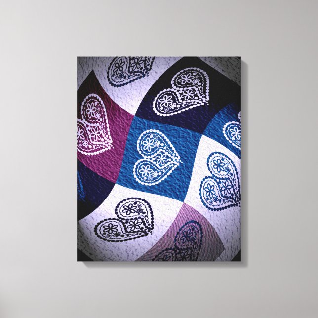 Abstrakt Blommigt Heart med ljuseffekt Canvas Art (Framsida)