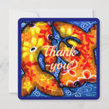 Abstrakt Blommigt Koi Fish (fiskekort tack)