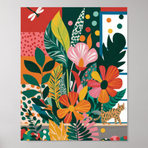 Abstrakt - blommigt konst poster