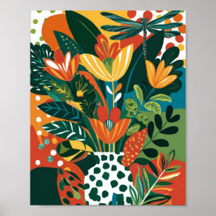 Abstrakt - blommigt konst poster