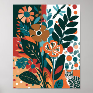 Abstrakt - blommigt konst poster