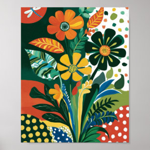 Abstrakt - blommigt konst poster