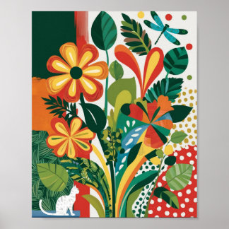 Abstrakt - blommigt konst poster