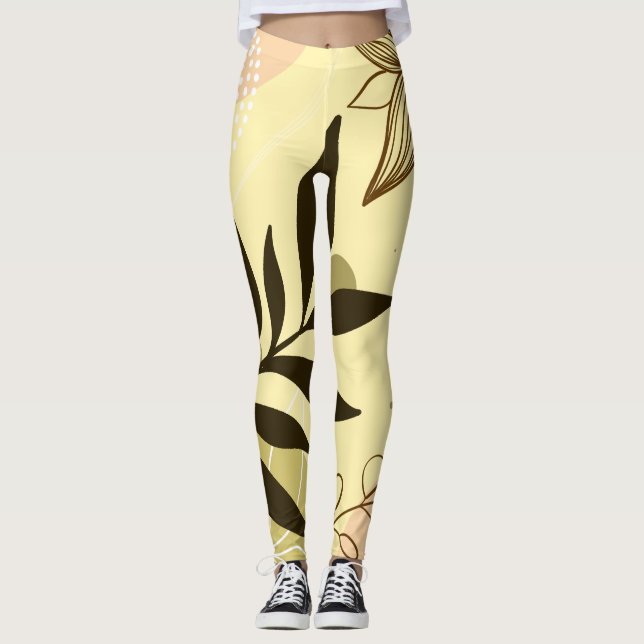 Abstrakt Blommigt Leggings - bekväma och unika (Framsida)