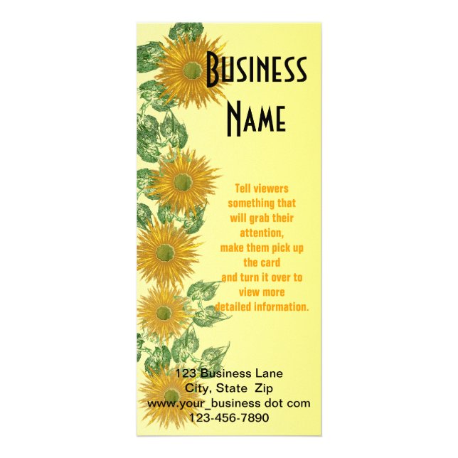 Abstrakt Blommigt Löv Gräns-mall Reklamkort (Framsidan)