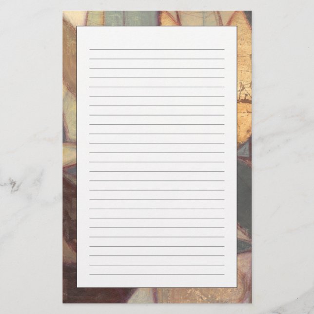 Abstrakt Blommigt Löv målning av Norman Wyatt Brevpapper (Framsida)