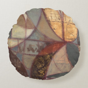 Abstrakt Blommigt Löv målning av Norman Wyatt Rund Kudde