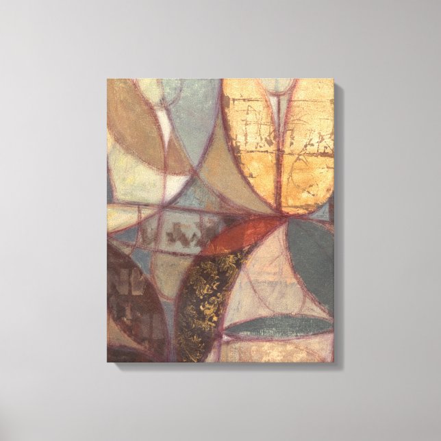 Abstrakt Blommigt Löv Painting av Norman Wyatt Canvastryck (Framsida)