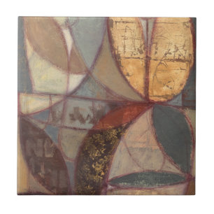 Abstrakt Blommigt Löv Painting av Norman Wyatt Kakelplatta