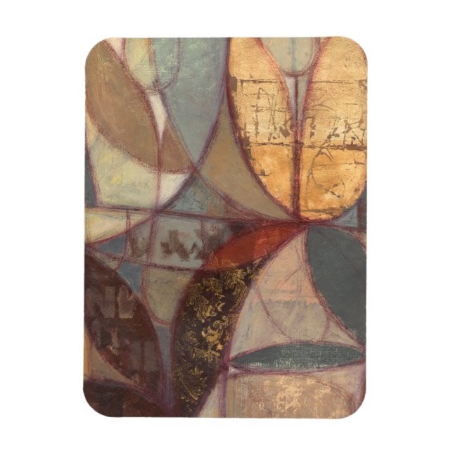 Abstrakt Blommigt Löv Painting av Norman Wyatt Magnet (Vertikal)