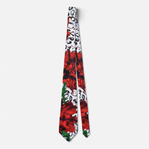 Abstrakt Blommigt Manar Tie Silver Slips