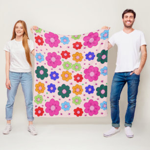 Abstrakt Blommigt Mandala Mönster Design Red Fleecefilt