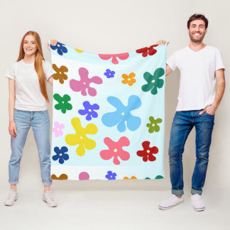 Abstrakt Blommigt Mandala Mönster Design Red Fleecefilt