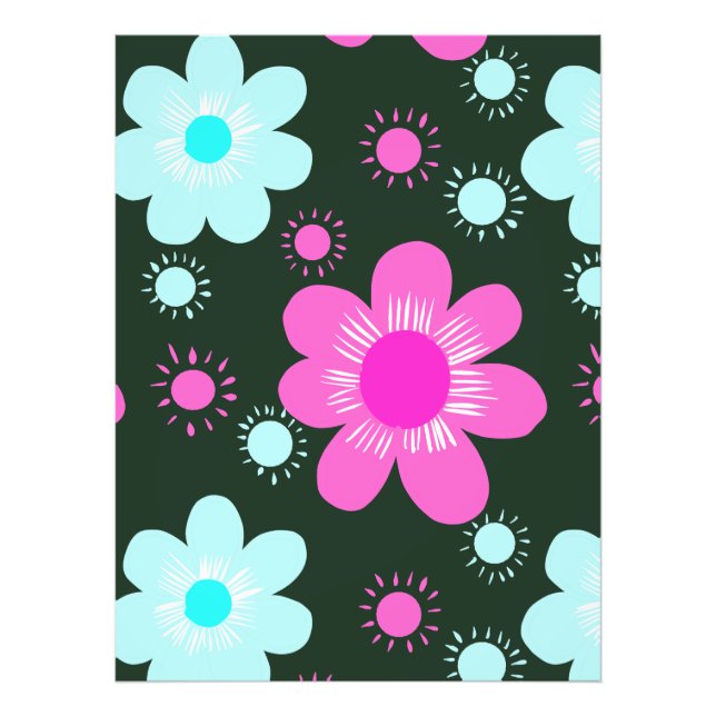 Abstrakt Blommigt Mandala Mönster Design Red Fototryck (Framsidan)