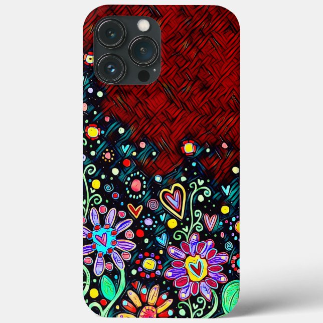 Abstrakt Blommigt Modern Inspirief iphone case (Baksida)