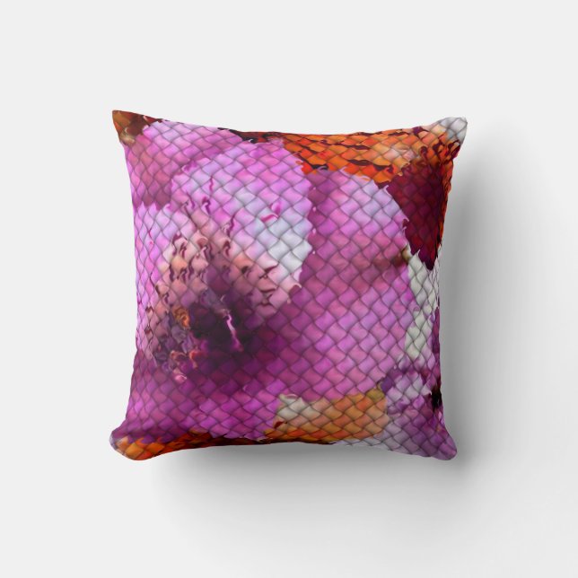 Abstrakt Blommigt Mosaic Kudde (Framsida)