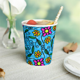 Abstrakt Blommigt Papprare Kopp