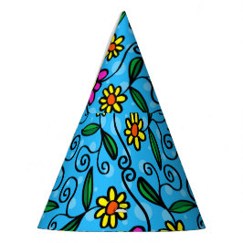 Abstrakt Blommigt Party Hat
