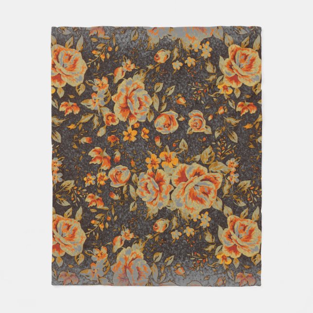 Abstrakt Blommigt, pennstreck struktur Fleecefilt (Framsidan)