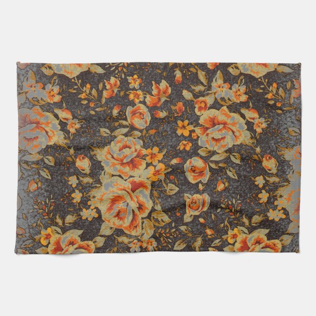 Abstrakt Blommigt, pennstreck struktur Kökshandduk (Horisontell)