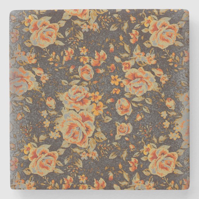 Abstrakt Blommigt, pennstreck struktur Stenunderlägg (Framsidan)