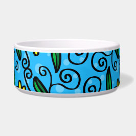 Abstrakt Blommigt Pet Bowl