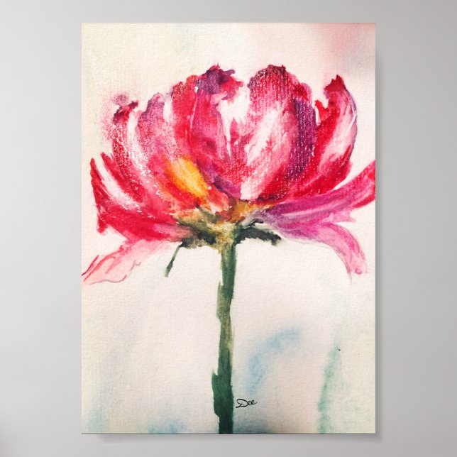 Abstrakt Blommigt Premium 5x7 Poster arbetsytans g (Framsidan)