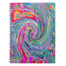 Abstrakt Blommigt Psychedelic Rainbow Vinkarare om Anteckningsbok