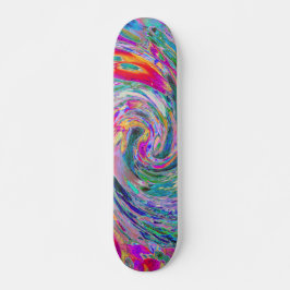 Abstrakt Blommigt Psychedelic Rainbow Vinkarare om Mini Skateboard Bräda 18,5 Cm