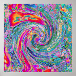 Abstrakt Blommigt Psychedelic Rainbow Vinkarare om Poster