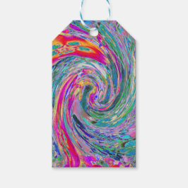 Abstrakt Blommigt Psychedelic Rainbow Vinkarare om Presentetikett