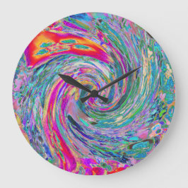 Abstrakt Blommigt Psychedelic Rainbow Vinkarare om Stor Klocka