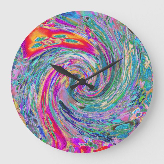 Abstrakt Blommigt Psychedelic Rainbow Vinkarare om Stor Klocka (Framsida)