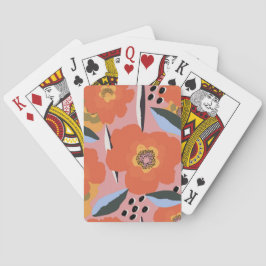 Abstrakt Blommigt Red Poppy Flower Mönster Casinokort
