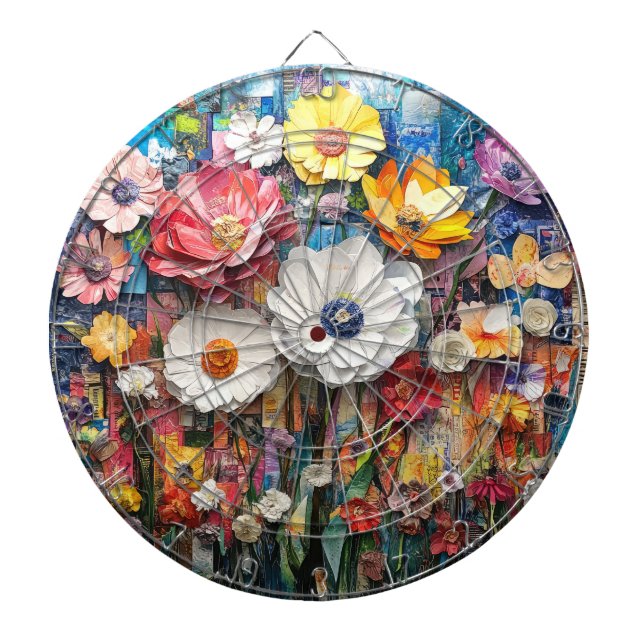 Abstrakt Blommigt, rityta Darttavla (Framsidan)