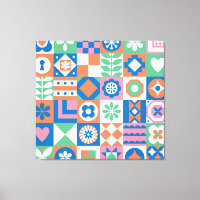 Abstrakt Blommigt Scandinavian Folk Mönster